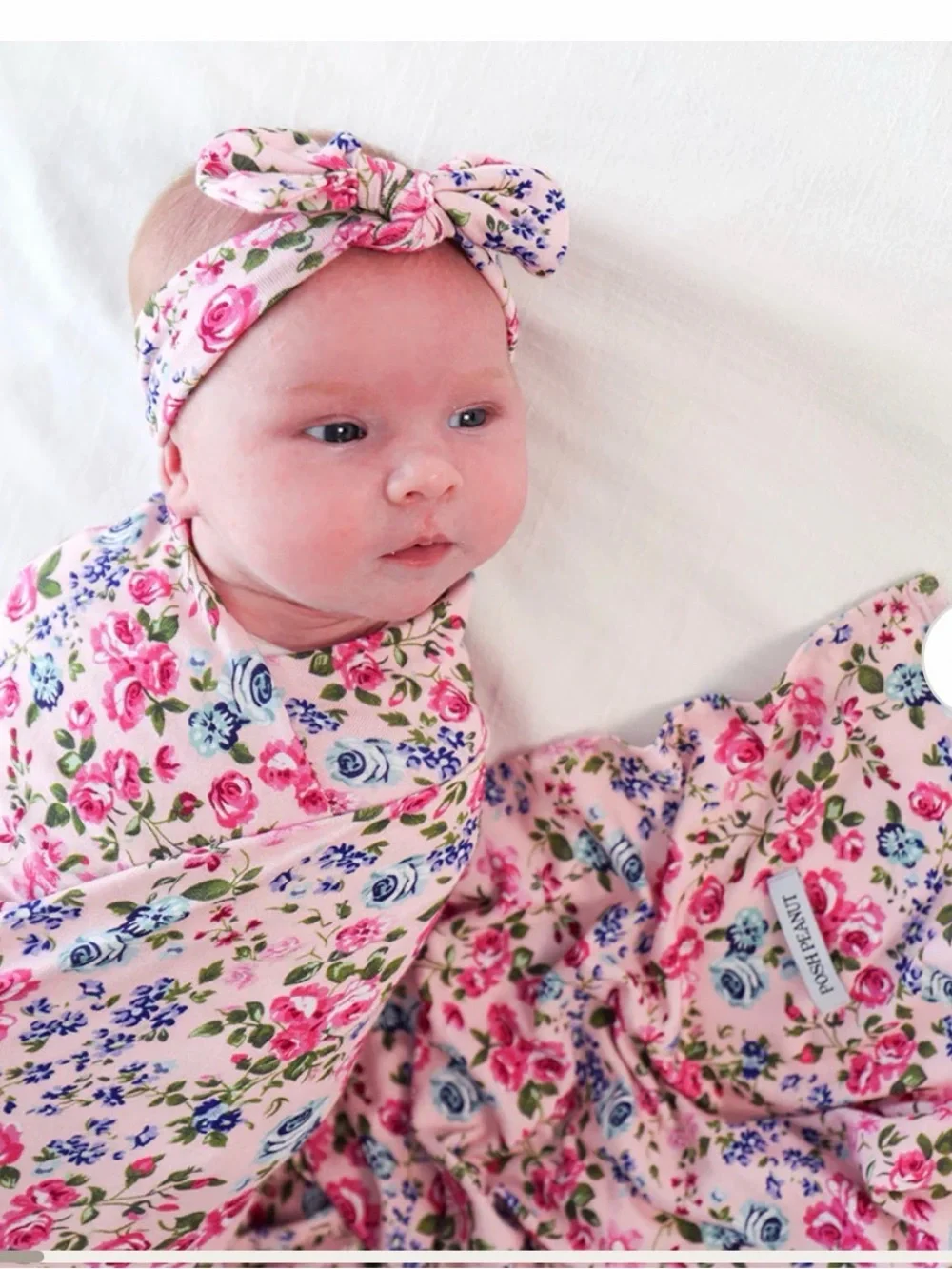 Posh Peanut Pink Floral Headband & Swaddle Set great gift shower